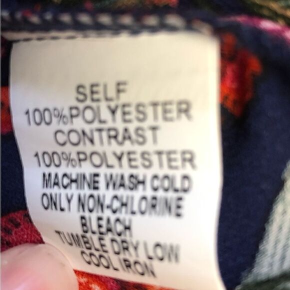 Papermoon women’s blue floral top with tear drop openings at neck line size S - Picture 6 of 6